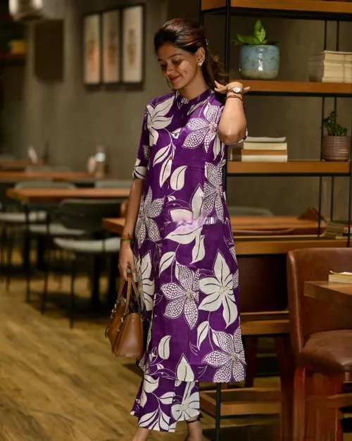 Premium Floral Fine Cotton Kurti & Palazzo Set – Effortless Elegance